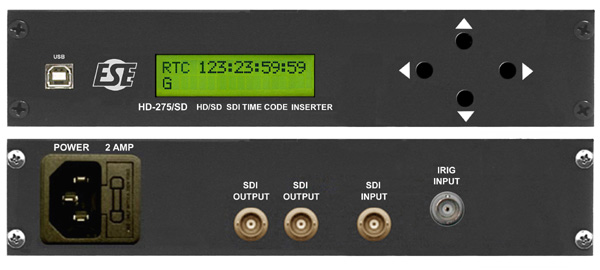 HD-275/SD/1 HD/SD SDI IRIG Time Code Video Inserter